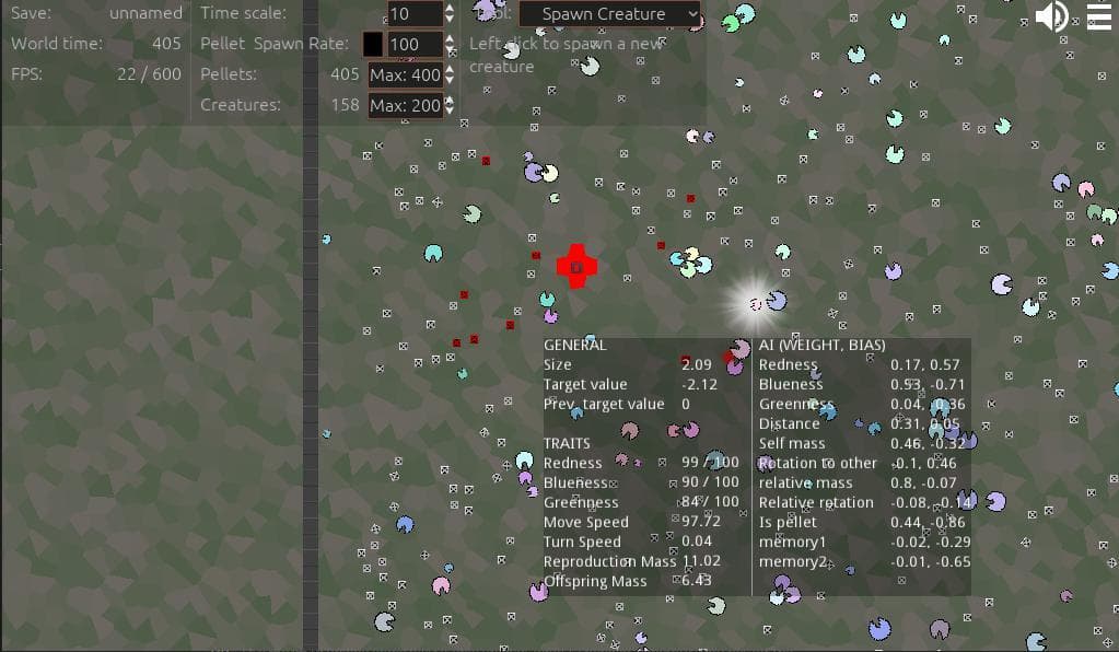 2D Evolution Sim screenshot 3