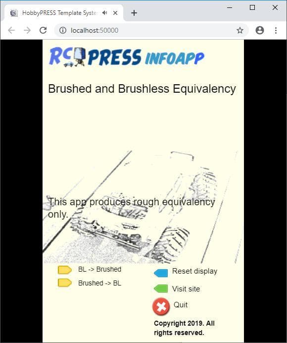 Find the brushless equivalents based on motor turns screenshot 2