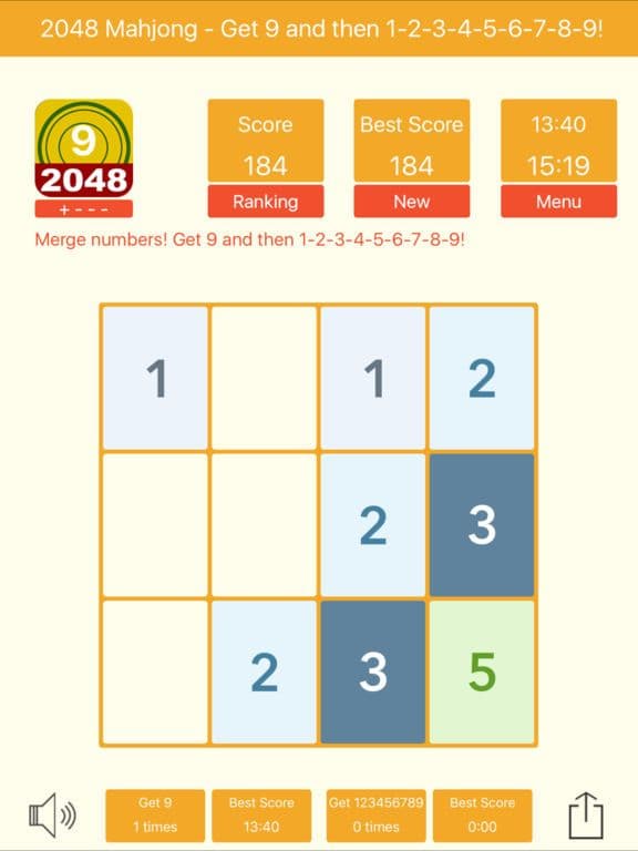 2048 Mahjong - Get 9 and 1-9! screenshot 2