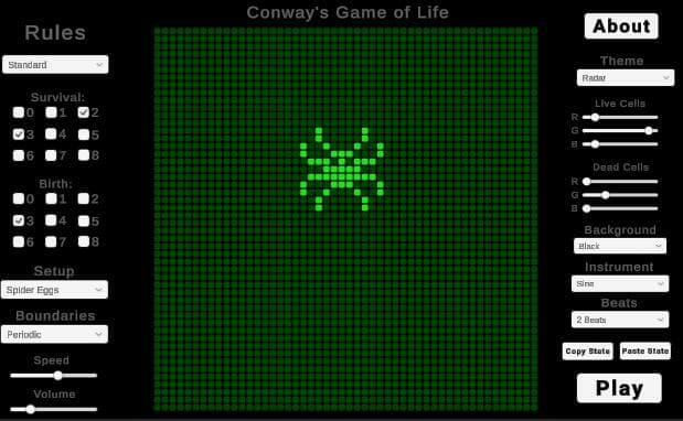 Conways Game of Life (lr.gui) screenshot 5