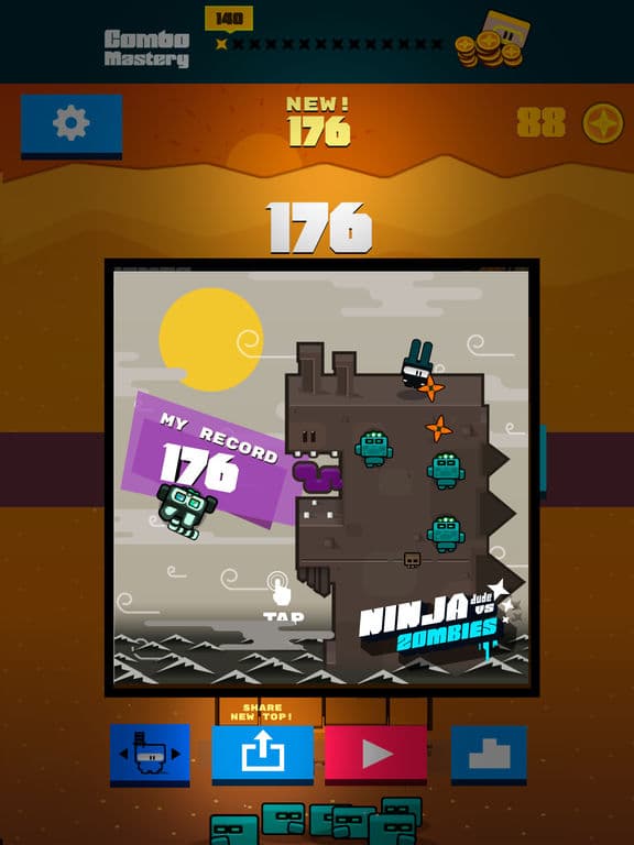 Ninja Dude vs Zombies - endless tap n slash zombie arcade game screenshot 5