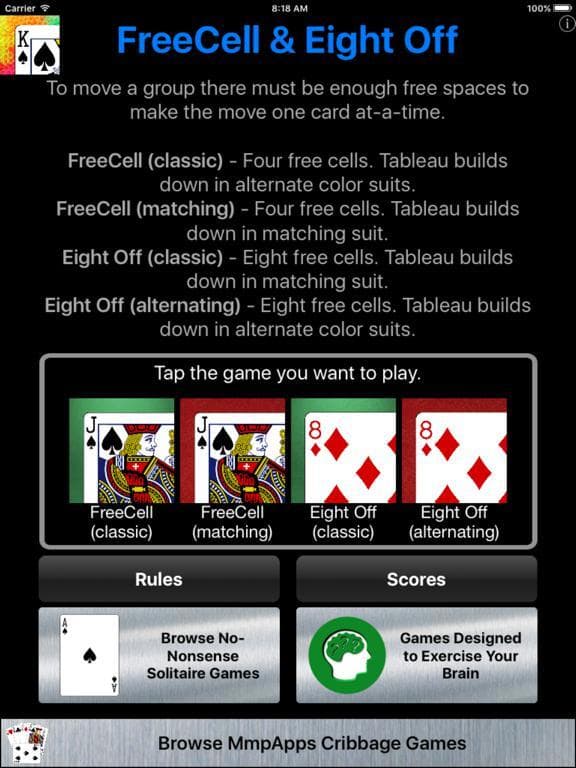 FreeCell & Eight Off screenshot 2