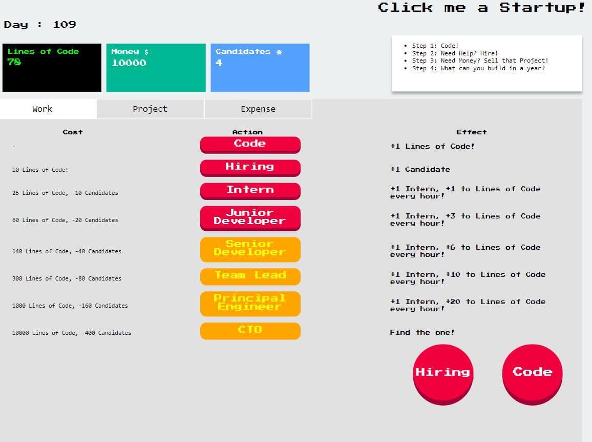 Click Me a Startup! screenshot 3