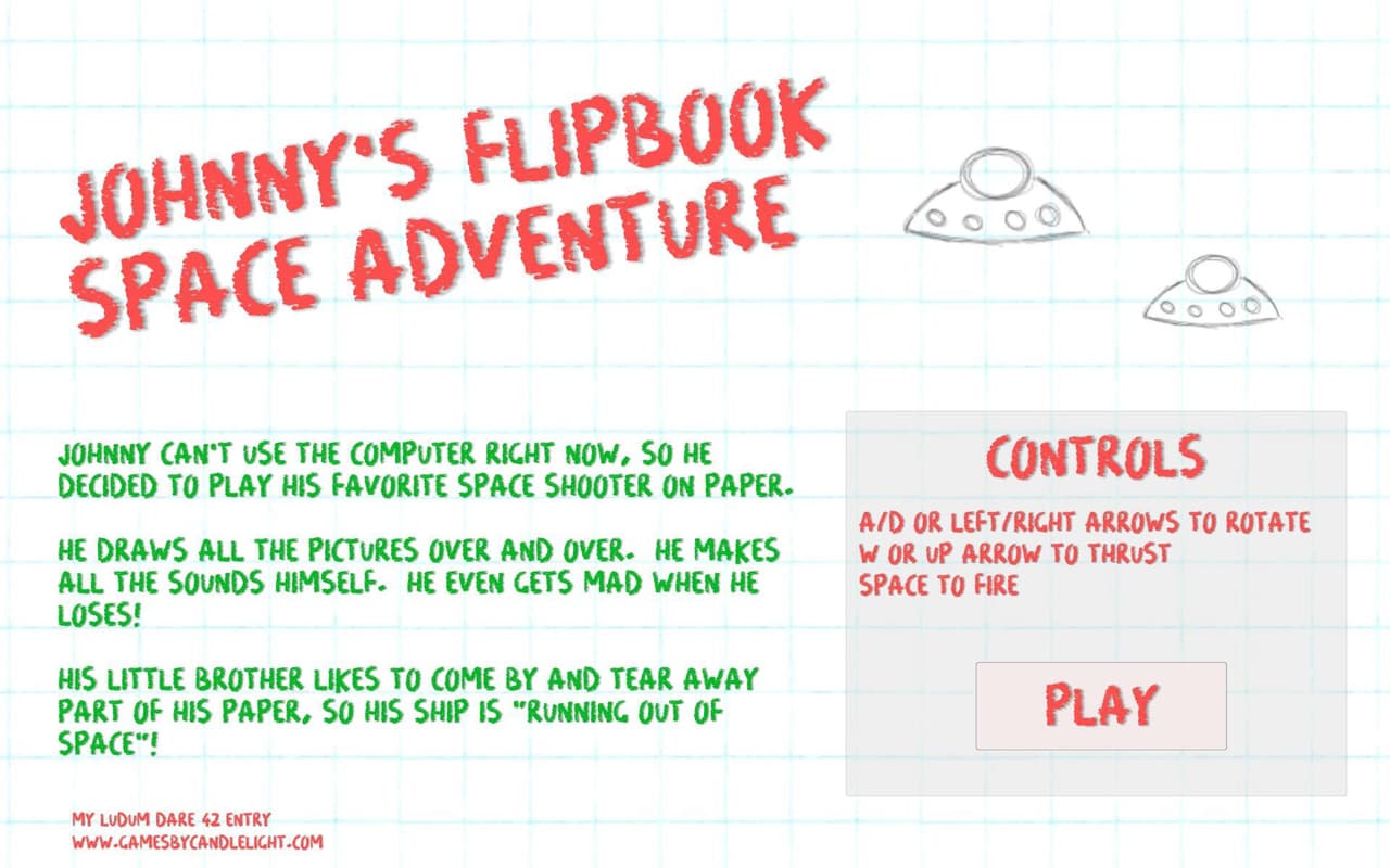 LD42 WebGL - Johnnys Flipbook Space Adventure