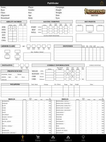Real Sheet: Pathfinder + Dice Table screenshot 3