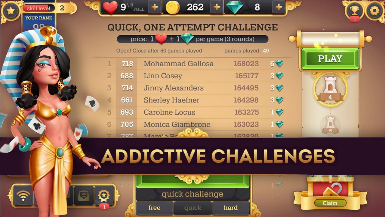Cleopatra Solitaire TriPeaks screenshot 4