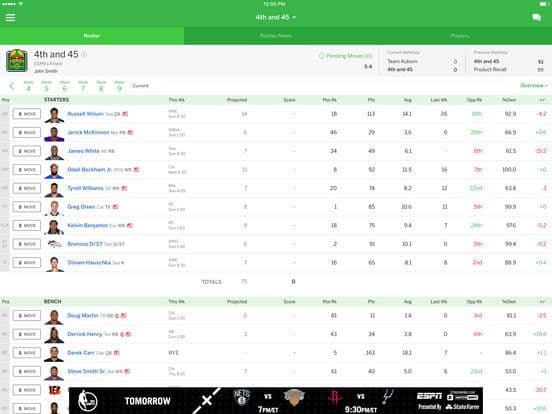 ESPN Fantasy Sports screenshot 2