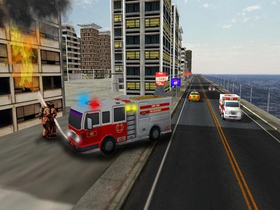 Fire truck emergency rescue 3D simulator free 2016 screenshot 5