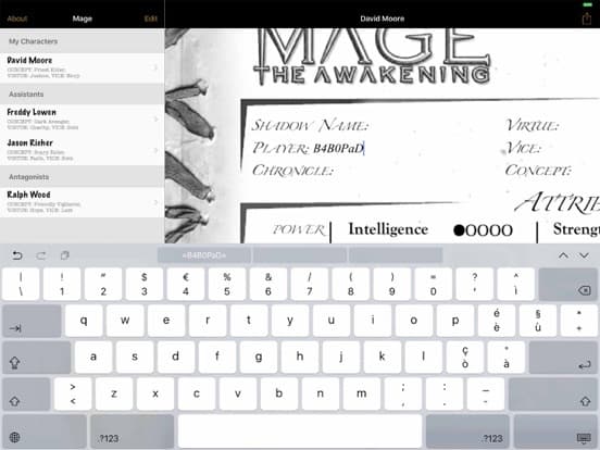 Real Sheet: NWOD Mage ∞ screenshot 4