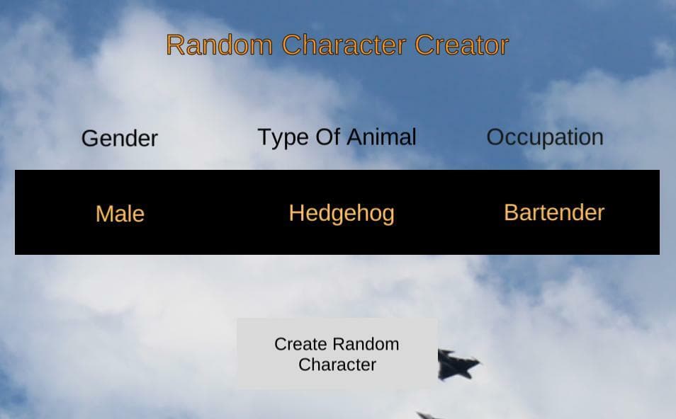 Random Animal/Monster Character Generator