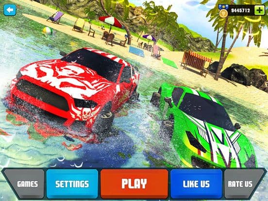 Floating Water Car Driving - Beach Surfing Racing screenshot 2