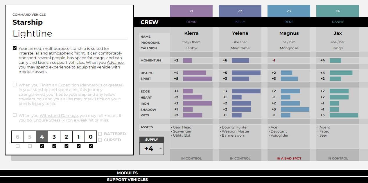 Starforged Crew Sheet screenshot 4