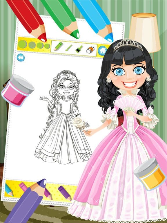 Princess Colorbook Educational Coloring Game for Kids Girls screenshot 5