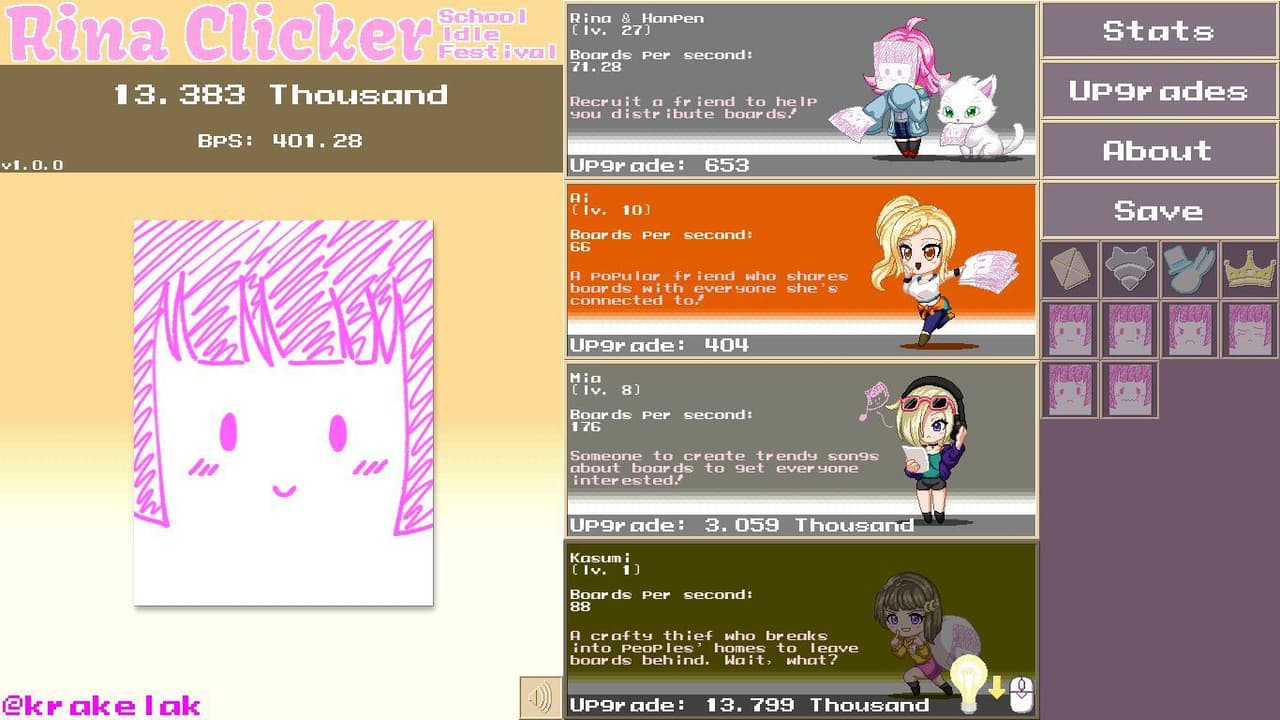 Rina Clicker: School Idle Festival screenshot 2