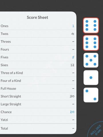 Yatzi - a classic dice poker