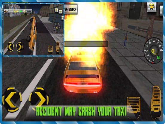 Crazy Taxi Driver Simulator 3D - real free yellow cab racing sim mania game screenshot 5