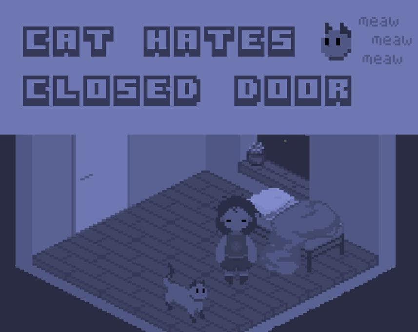 Cat hates closed door