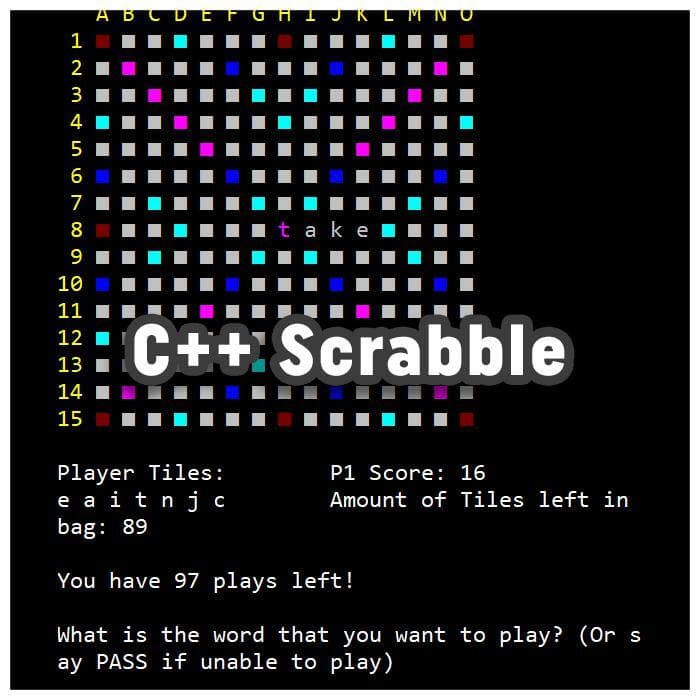 Simple 1 Player C++ Scrabble