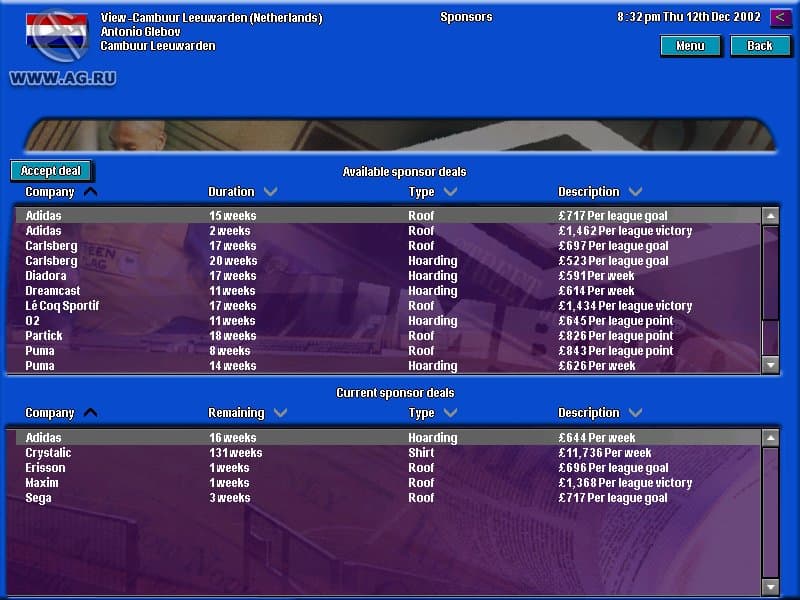 Football Masters 2002/03 screenshot 4