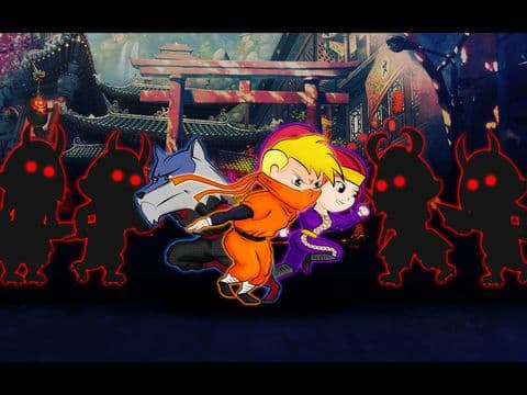 Brave Kid Ninja vs Clumsy Zombie Samurai Run: Temple Defense Free screenshot 2