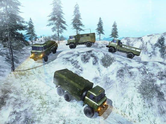 Off Road Army Truck Parking Sim - Snow Driving 3D screenshot 5