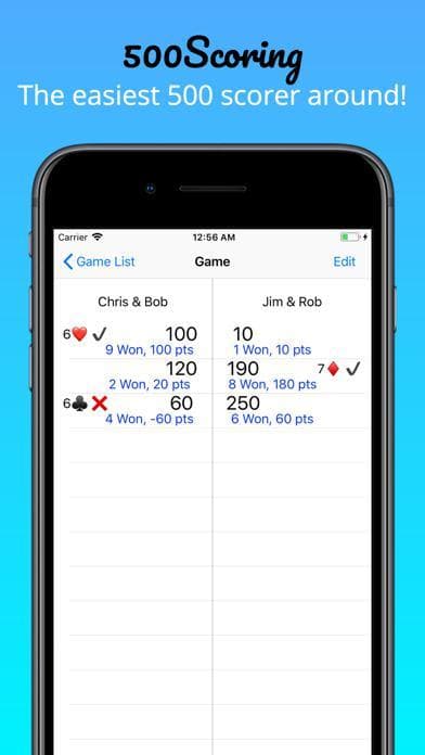 500Scoring screenshot 2