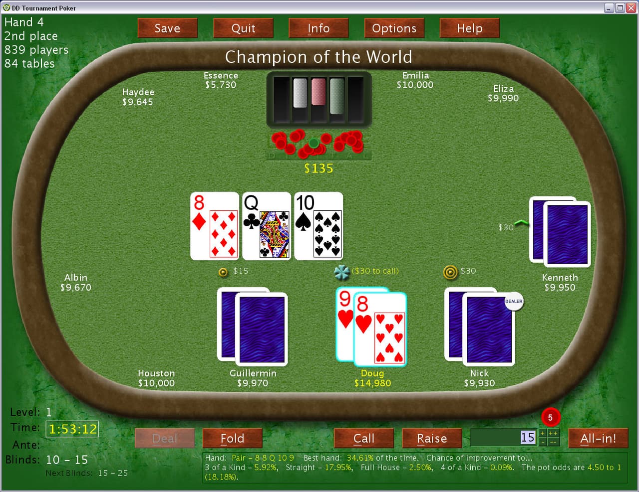 DD Tournament Poker: No Limit Texas Holdem screenshot 3