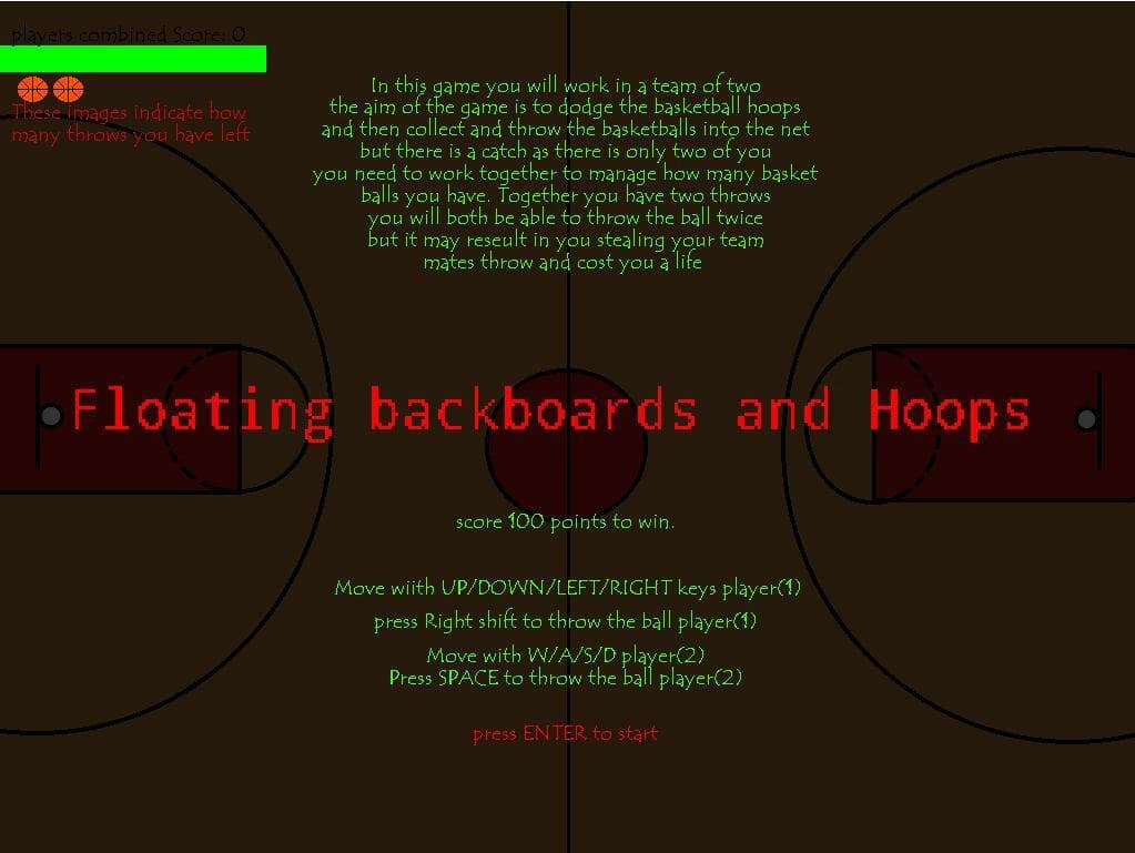 Floating backboards and hoops