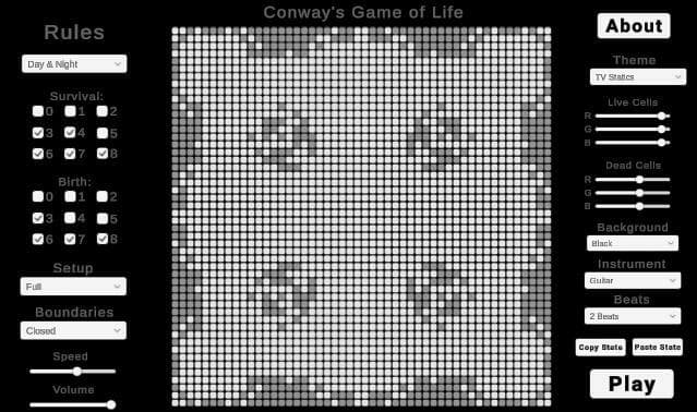 Conways Game of Life (lr.gui) screenshot 3