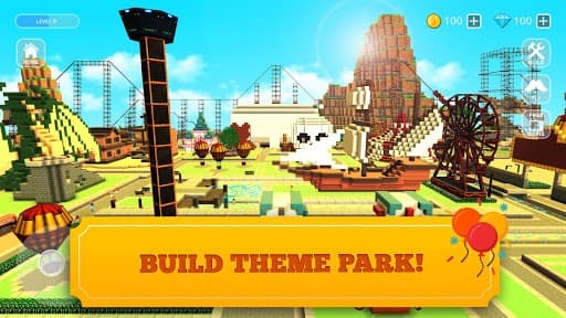 Roller Coaster Craft: Blocky Building & RCT Games screenshot 2