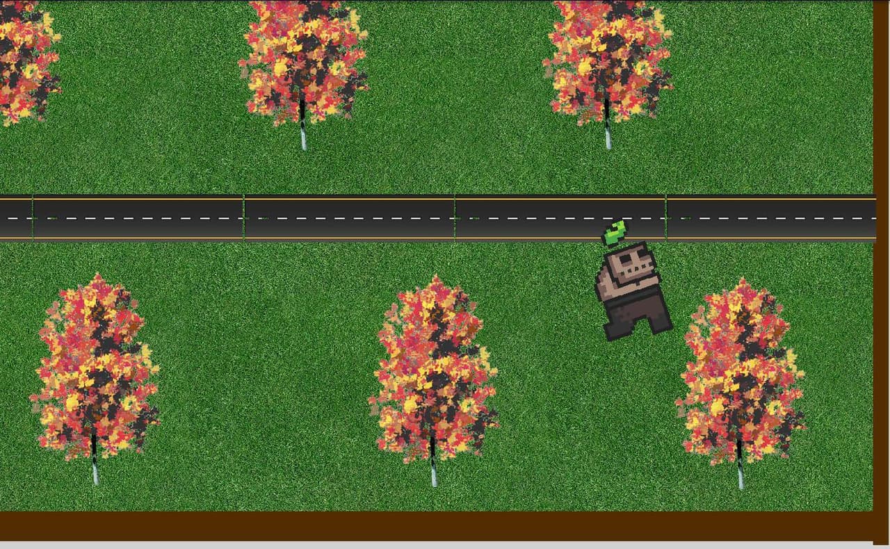 a giant zombie on the road
