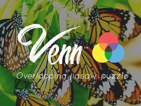 Venn Butterflies: Overlapping Jigsaw Puzzles