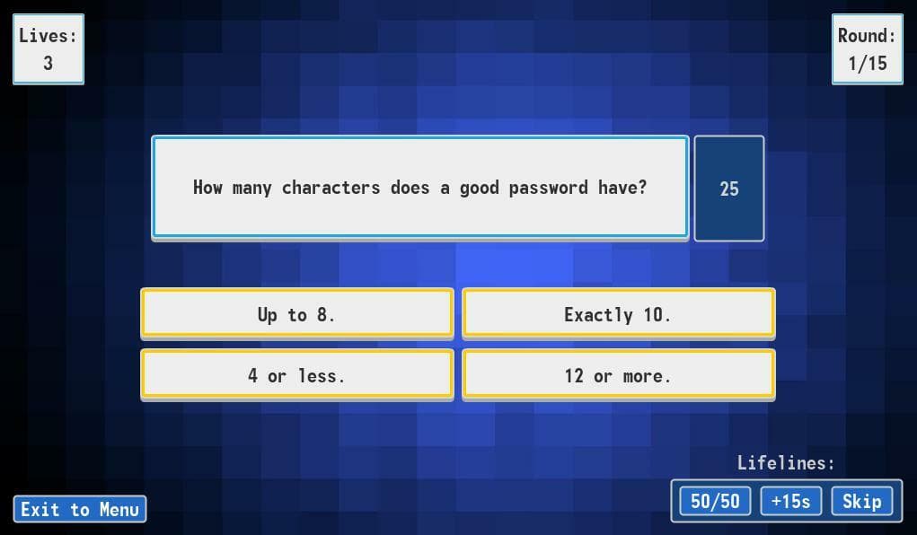Who wants to be a security expert? screenshot 3