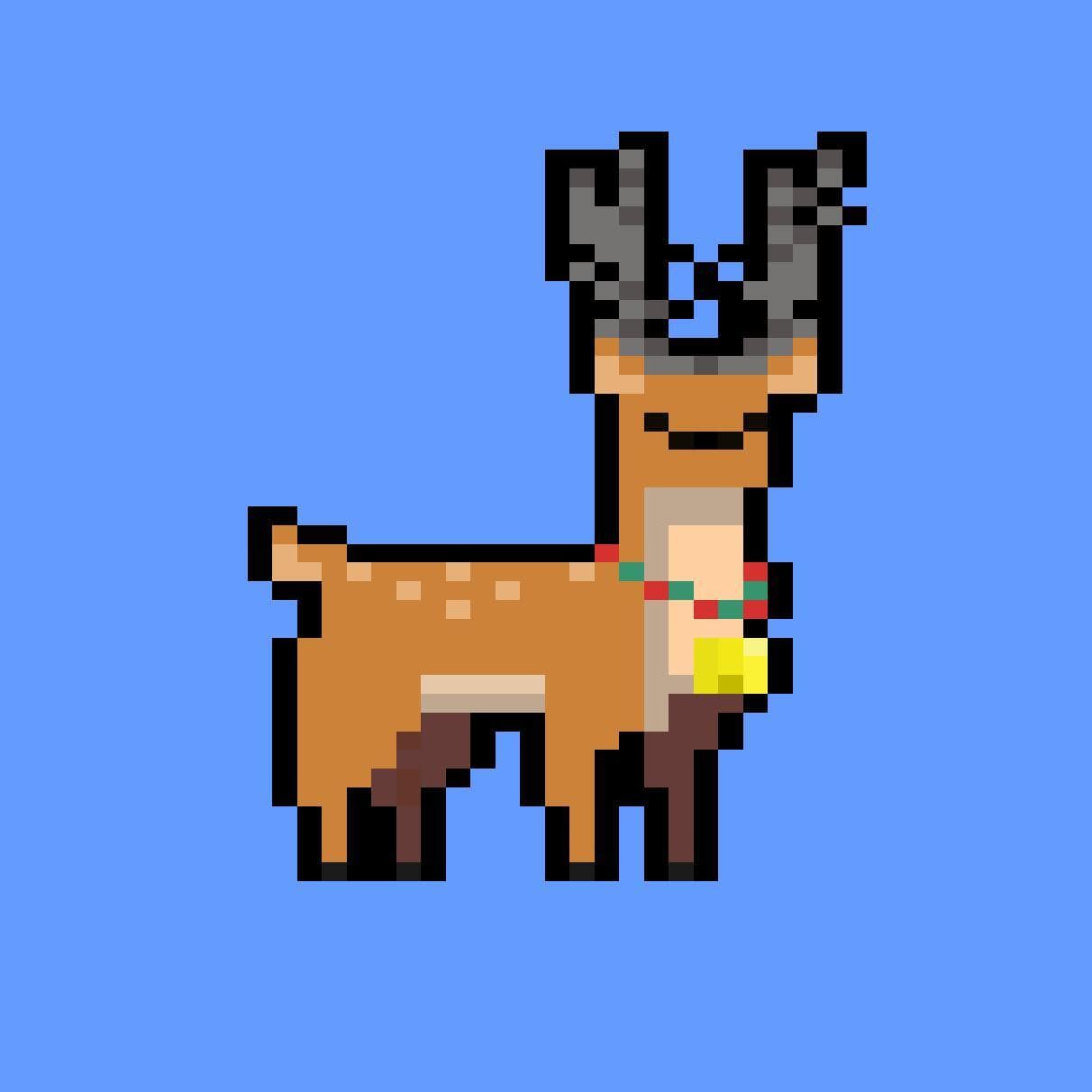 passing with a deer.
