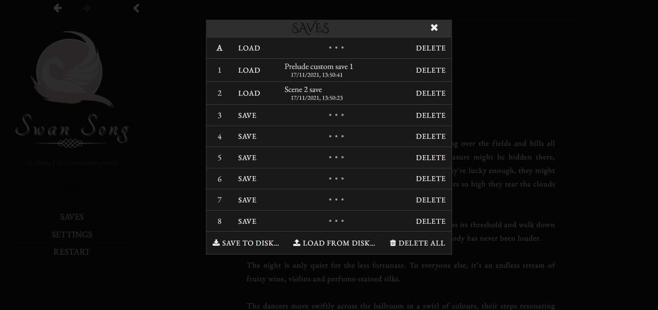 Swan Song (swansong-if) screenshot 4
