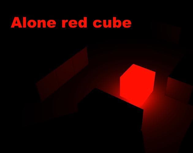 Alone red cube