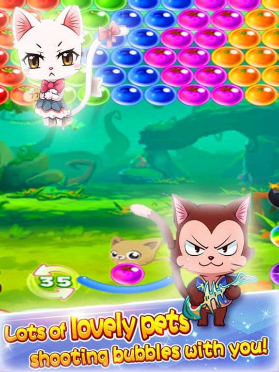 Cat Shoot Ball - Bubble Fruit screenshot 2