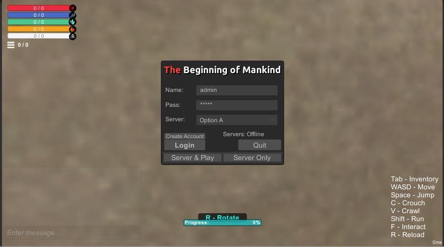 The beginning of Mankind Multiplayer