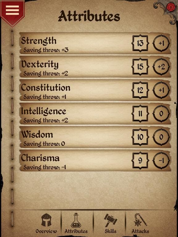 Character Sheet screenshot 4