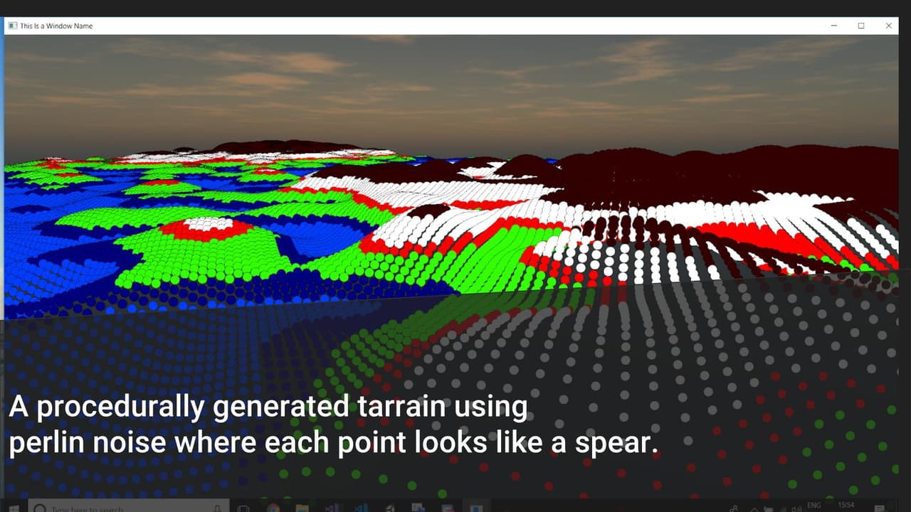 OpenGLProceduralGeneratedLandMass screenshot 2