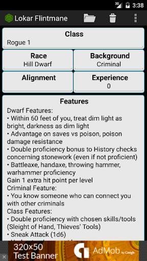 Fifth Edition Character Sheet screenshot 2