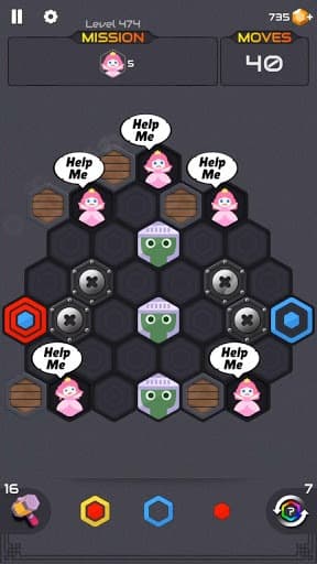 Puzzle Hexa: Princess and Zombies screenshot 4