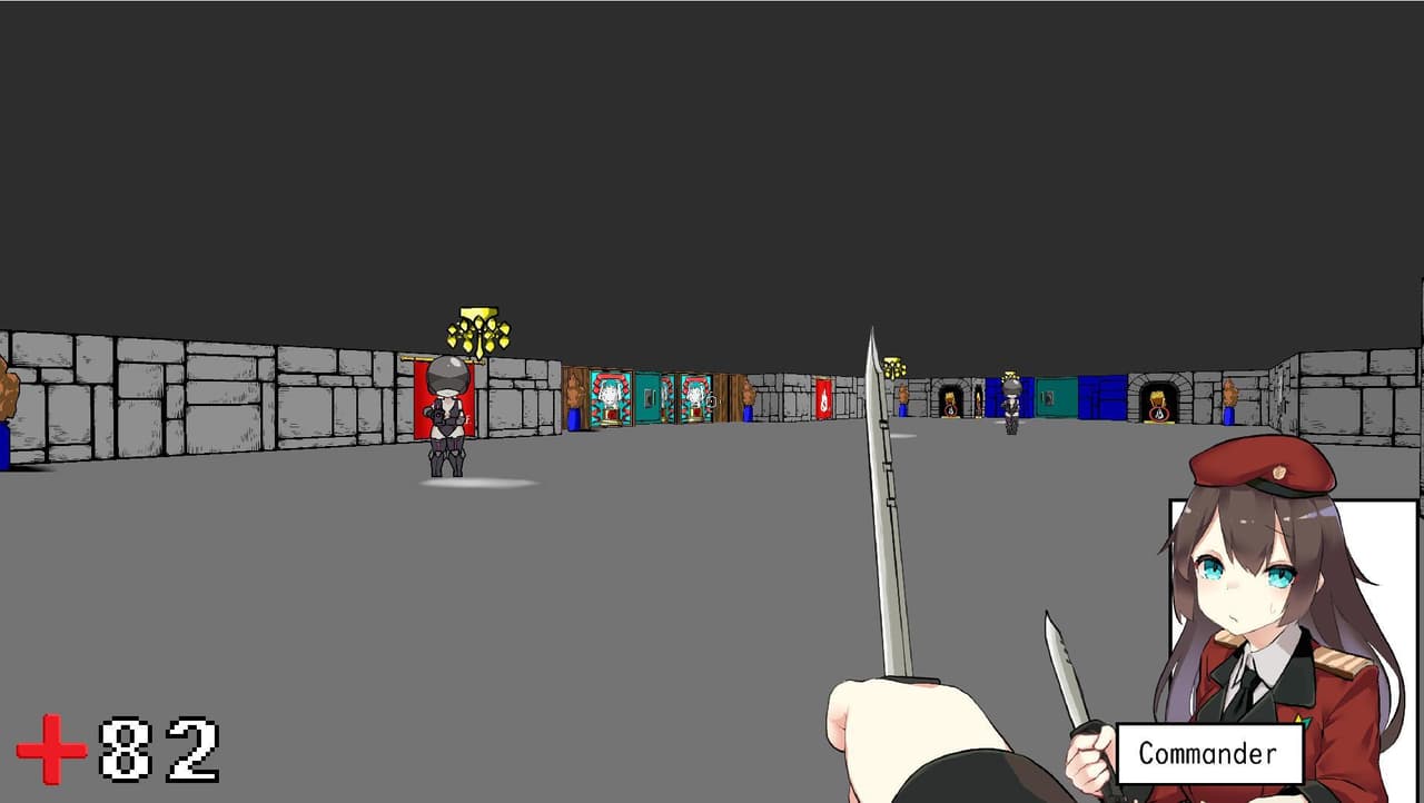 Dollfenstein 3D E1M1 demo screenshot 2