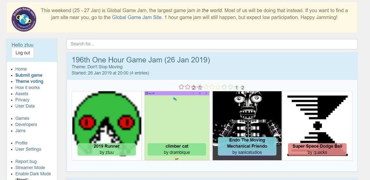 2019 runner (1 hour game jam 196)