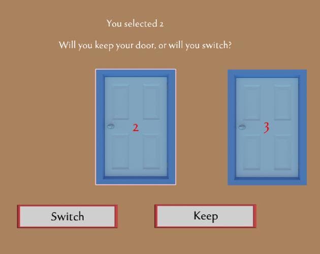 Monty Hall Problem Sandbox (the three doors) screenshot 2