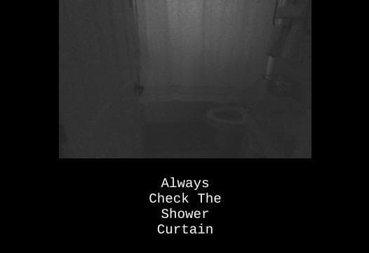 Always check the shower curtain