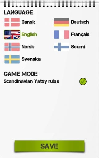 Yahtzee scoresheet