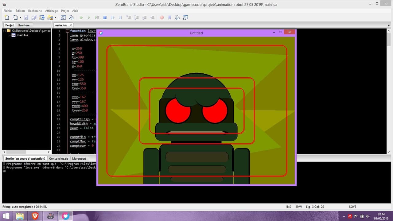 Animation robot hypnotique