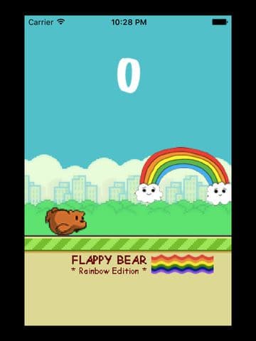 Flappy Bear - Rainbow Edition screenshot 2