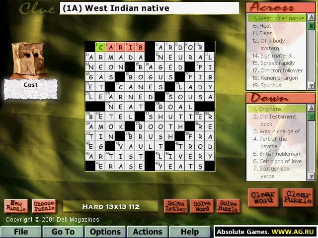 Dell Magazines Crossword screenshot 3
